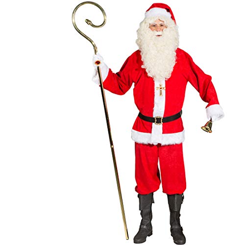 Amakando Premium Bischof-Stab 4-teilig/Gold/Nobles Kostüm-Accessoire Weihnachtsmann/Ideal zu Heiligabend & Nikolaus von Amakando