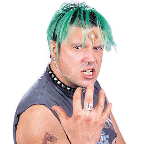 Amakando Rocker Fake Piercings Ohrring mit Ohr-Nasen Kette Gothic Piercing Ringe Totenkopf Ring Biker Kostüm Accessoire Punk Schmuck Set Amakando Rocker Fake Piercings Ohrring mit Ohr-Nasen Kette Gothic Piercing Ringe Totenkopf Ring Biker Kostüm Accessoire Punk Schmuck Set von Amakando