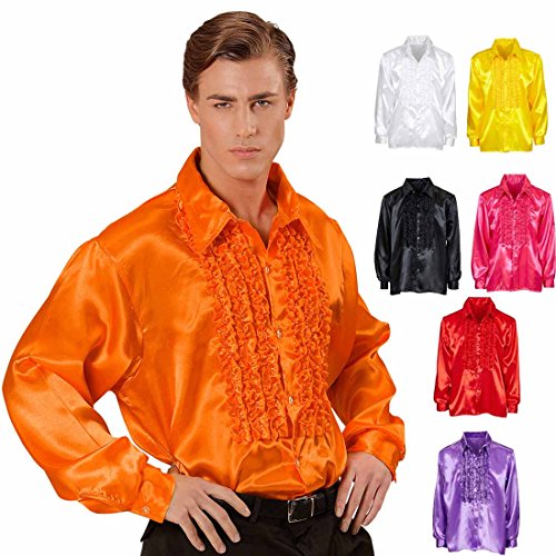 Amakando Rüschenhemd Schlagerstar 70er Jahre Hemd XL 54 orange Disco Satinhemd Herrenhemd Schlager Schlagerparty Accessoire Saturday Night Fever Amakando Rüschenhemd Schlagerstar 70er Jahre Hemd XL 54 orange Disco Satinhemd Herrenhemd Schlager Schlagerparty Accessoire Saturday Night Fever von Amakando