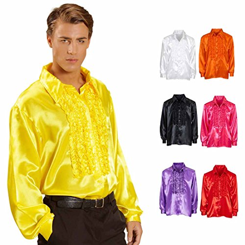 Amakando Rüschenhemd Schlagerstar 70er Jahre Hemd XXL 56 gelb Disco Satinhemd Herrenhemd Schlager Schlagerparty Accessoire Saturday Night Fever Amakando Rüschenhemd Schlagerstar 70er Jahre Hemd XXL 56 gelb Disco Satinhemd Herrenhemd Schlager Schlagerparty Accessoire Saturday Night Fever von Amakando