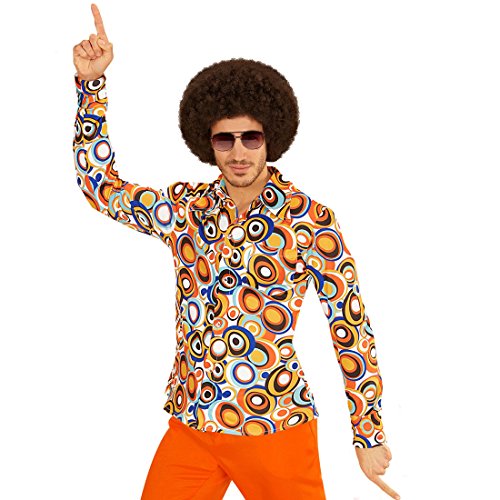 Amakando Schlagermove Herrenhemd - L/XL (52/54) - Hippie Outfit 60er Jahre Kleidung Schlager Kostüm Shirt Peace Verkleidung Klamotten 70er Jahre Hemd Herren von Amakando