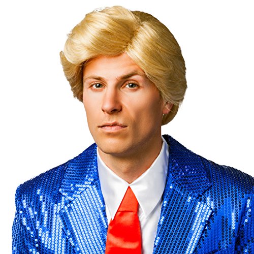 Amakando Schlagerstar Perücke - blond - Trump Toupet Faschingsperücke Föhnfrisur Männerperücke Schönling Kurzhaarperücke Seitenscheitel Donald Herrenperücke Amakando Schlagerstar Perücke - blond - Trump Toupet Faschingsperücke Föhnfrisur Männerperücke Schönling Kurzhaarperücke Seitenscheitel Donald Herrenperücke von Amakando