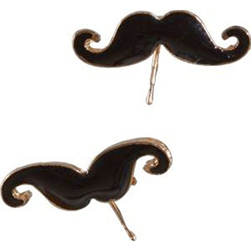 Amakando Schmuck Schnäuzer - Ohrstecker - Ohrschmuck Bart Trendschmuck Oliba Accessoire Oberlippenbart Kostümzubehör Modeschmuck Schnurrbart von Amakando