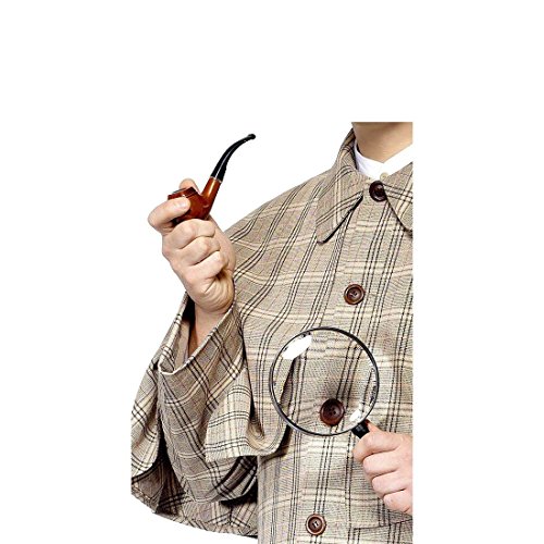Amakando Sherlock Holmes Kostüm Kit Detektiv Set Pfeife und Lupe Detektivset London Spion Accessoires Agenten Kostüm Zubehör von Amakando