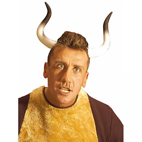 Amakando Stierhörner Haarreif Stier Hörner Haarreifen Büffelhörner Fasching Kopfbedeckung Kopfschmuck Tierhörner Junggesellenabschied JFA Party Tier Mottoparty Accessoire Karneval Kostüm Zubehör von Amakando