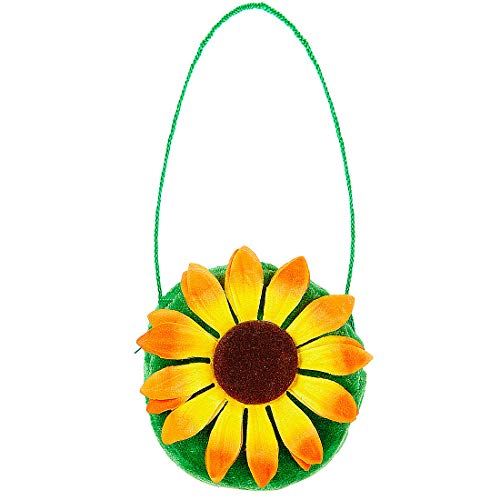 Amakando Stylische Flower Power Umhänge-Tasche/Grün-Gelb/Niedliche Blümchen-Tasche für Frauen/EIN Blickfang zu 60er-Party & Karneval von Amakando