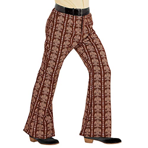 Amakando Stylische Männer Hosen mit Schlag im Retro-Style/Braun S/M (48/50) / 70er Jahre Hose mit Schlag für Männer/EIN Blickfang zu Karneval & Kostümfest von Amakando