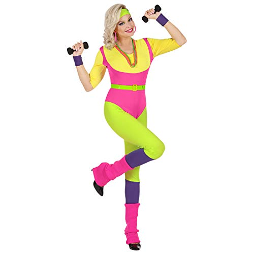 Amakando Stylisches 80s Damen-Kostüm Fitness-Trainerin/L (42/44) / Step-Aerobic Overall für Frauen/Perfekt geeignet zu 80er-Party & Fasching von Amakando