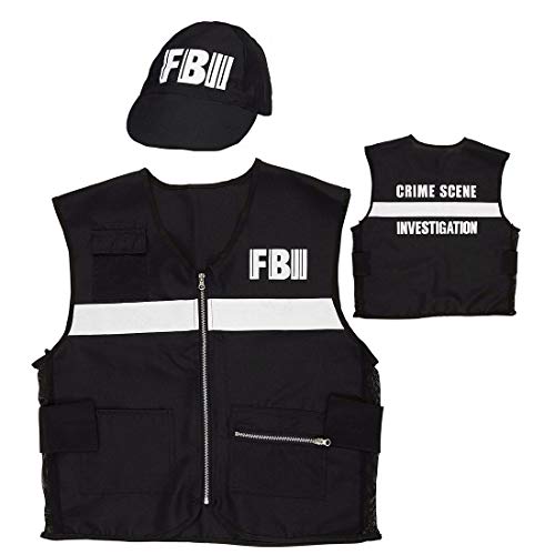 Amakando Stylisches Polizeikostüm FBI für Männer/Schwarz XL (54) / Detektiv Herren-Kostüm Polizist/Wie geschaffen zu Mottoparty & Straßenkarneval von Amakando
