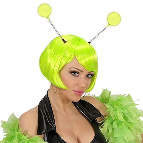 Amakando Toller Haarreifen Marsmensch Glow in The Dark/Neongrün/Kopfschmuck Außerirdischer mit Alien-Fühlern/Genau richtig zu Fasching & Mottoparty von Amakando