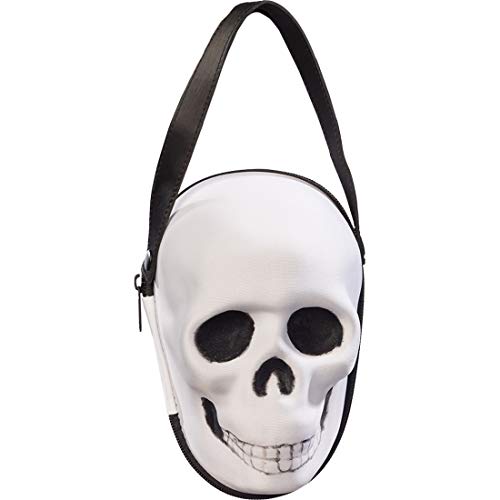 Amakando Universelle Handtasche in Totenkopf-Gestalt/Weiß-Schwarz/Nützliches Kostüm-Zubehör Skull/Praktisch zu Fasching & Horror-Party von Amakando