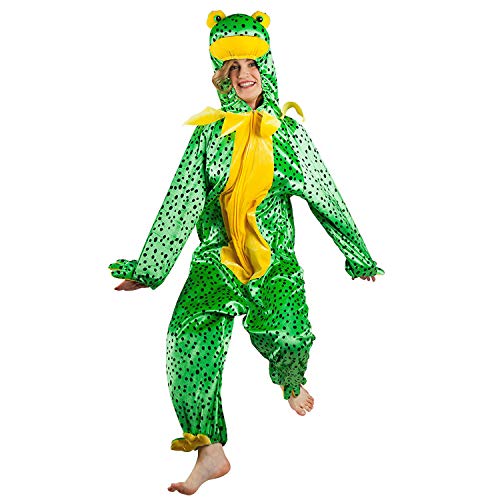 Amakando Witziges Frosch Kostüm für Damen & Herren / Grün-Gelb XL / Jumpsuit Kröte Unke / Perfekt geeignet zu Straßenkarneval & Fastnacht von Amakando