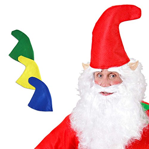 Amakando Zwergenmütze Zipfelmütze Gnom rot Wichtelmütze Elfenmütze Zwergenhut Kobold Kostüm Zubehör Märchenparty von Amakando
