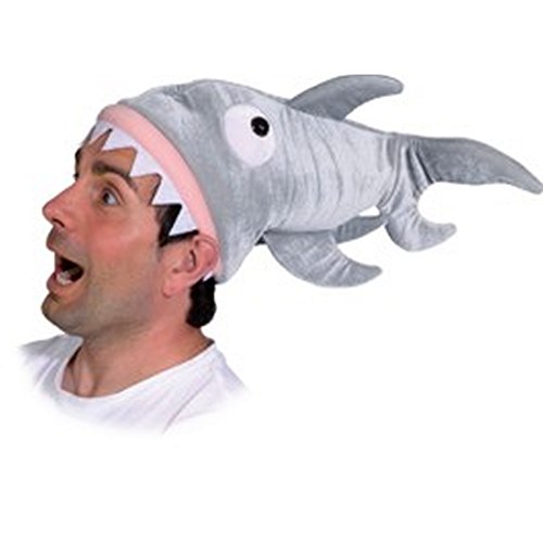 Amakando originelle Tiermütze Fischmütze Hut Hai-Angriff Kopfbedeckung Hai Plüschmütze Shark Haimütze von Amakando