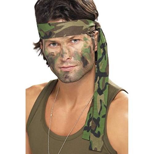 Amakando Army Stirnband Camouflage Haarband Tarnfarbe Kopfband Armee Militär Uniform Kopfbedeckung Soldaten Kämpfer Tarnband Krieger Kostüm Accessoire von Amakando