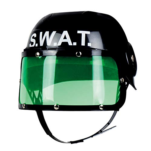 Aufregender Polizei Kinderhelm SEK/Schwarz-Grün/SWAT-Helm Spezialeinheit für Jungen/Perfekt angezogen zu Kinder-Fasching & Kostümfest von Amakando