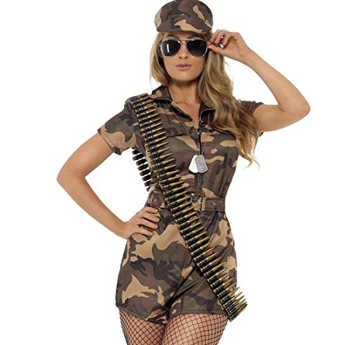 Aufregendes Army Girl Kostüm im Camouflage-Look/Braun-Oliv L (42/44) / Military Girl Verkleidung Bundeswehr Soldatin/EIN Blickfang zu Fasching & Karneval von Amakando