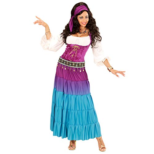 Aufregendes Gipsy -Kostüm Hellseherin/Violett-Türkis M (38/40) / Farbenfrohes Zirkus-Outfit Gauklerin/EIN Highlight zu Fasching & Kostümfest von Amakando