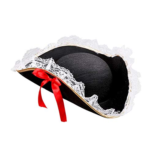 Aufwendiger Damen-Hut als Kostüm-Accessoire Piratenbraut/Schwarz/Tolle Kopfbedeckung Piratin/Genau richtig zu Fasching & Kostümfest von Amakando