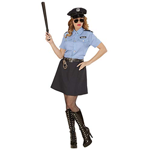 Aufwendiges Polizistinnen-Kostüm/Blau-Schwarz M (38/40) / Tolle Polizei-Uniform für Frauen/Bestens geeignet zu Fasching & Straßenkarneval von Amakando