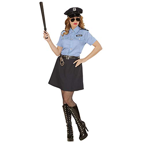 Aufwendiges Polizistinnen-Kostüm/Blau-Schwarz S (34/36) / Tolle Polizei-Uniform für Frauen/Bestens geeignet zu Fasching & Straßenkarneval von Amakando