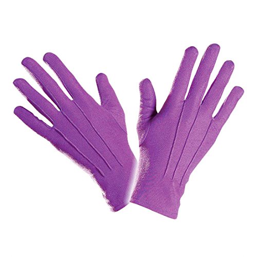 Handschuhe mit Biesen Stoffhandschuhe violett Pantomime Damenhandschuhe und Herrenhandschuhe Hexe Zauberer Dracula Vampir Handschuh Paar Lila Clown Faschingshandschuhe Clownhandschuhe Halloween Party Accessoires Karneval Kostüm Zubehör von Amakando