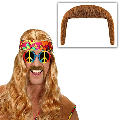 Hippie Schnurrbart blond 70er Jahre Oberlippenbart Hippiebart Mustache Kunstbart Bartattrappe Flower Power Kunsthaar Moustache Schnauzer Falscher Oberlippen Bart Herrenbart Männerbart Retrobart Retro Party Oliba Schnauzbart Karneval Kostüm Zubehör Hippie Schnurrbart blond 70er Jahre Oberlippenbart Hippiebart Mustache Kunstbart Bartattrappe Flower Power Kunsthaar Moustache Schnauzer Falscher Oberlippen Bart Herrenbart Männerbart Retrobart Retro Party Oliba Schnauzbart Karneval Kostüm Zubehör von Amakando