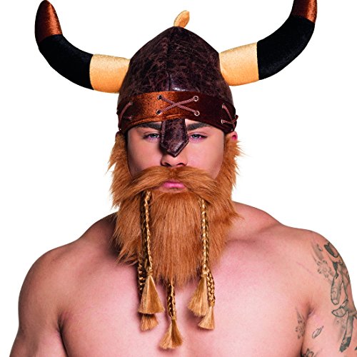 Amakando Krieger Vollbart mit Zöpfen - blond - Zwergenbart Kunstbart Ritter Fakebart Barbar Karnevalsbart Mittelalter Wikinger Bart von Amakando