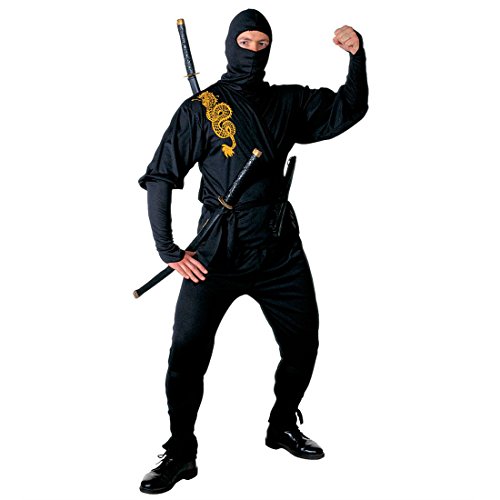 Ninja Kostüm Asia Ninjakostüm Herren M (50) Samurai Herrenkostüm Krieger Fasching Asiatischer Kämpfer Faschingskostüm Kampfsport Anzug Karnevalskostüm Sport Mottoparty Verkleidung Karneval Kostüme von Amakando