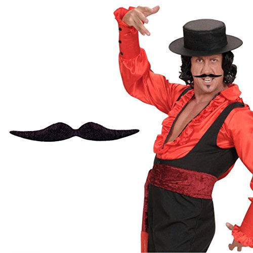 Schnurrbart Spanier Karneval Oberlippenbart Dali Künstler Gentleman Mustache Kunstbart Bartattrappe Mottoparty Kunsthaar Moustache Schnauzer Bart Falscher Oberlippen Bart Herrenbart Männerbart Party Oliba Schnauzbart Karneval Kostüm Zubehör von Amakando