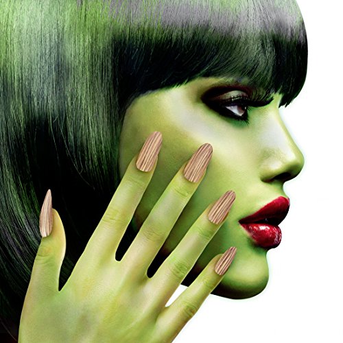 Selbstklebende Kunstnägel Hexe Hexen Nägel zum Aufkleben Kunstfingernägel Halloween Falsche Nägel Vampirin Monster Faschingsnägel Künstliche Fingernägel Zombie Look von Amakando