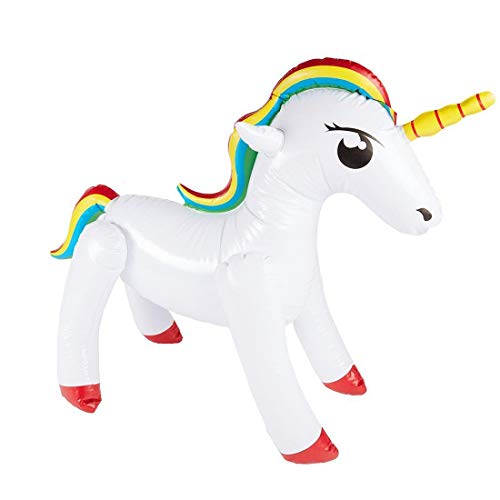 Trendy Unicorn zum Aufblasen als Partydeko / 90cm/35in / Fantasy Einhorn aufblasbar/Genau richtig zu Sommerfest & Kinderfest von Amakando