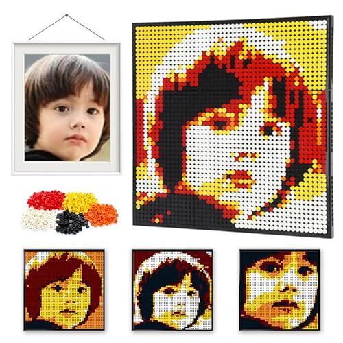 Amalia Personalisiertes Mosaik-Porträt-Bauset, Pixel, tolle Wandkunst-Dekoration, individuelles Foto, energetisch (L/38,4 x 38,4 cm) von Amalia