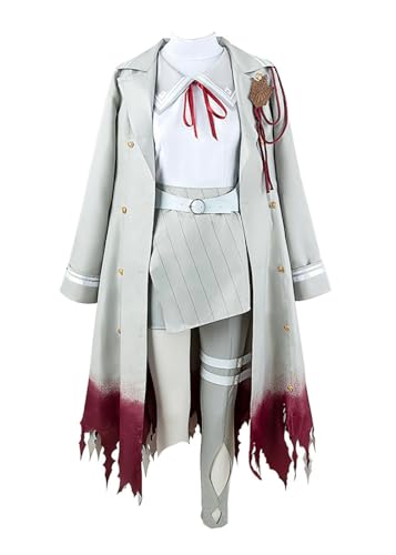 AmanMing Anime Virtual YouTuber Genzuki Tojiro Cosplay Kostüm Mantel Uniform Halloween Weihnachten Anzug (Weiß, M) von AmanMing