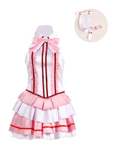 Anime SAO Sword Art Online Cosplay Asuna Yuuki Kostüm Halloween Weihnachten Uniform Rosa Kleid (Rosa, L) von AmanMing