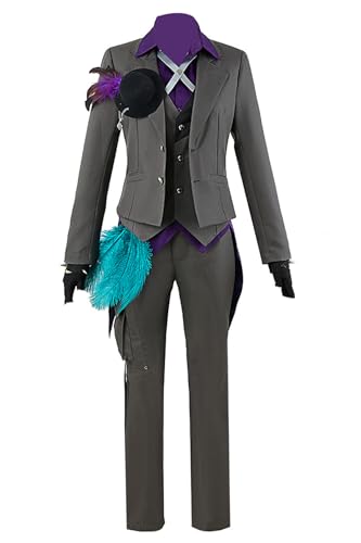 Anime Virtual YouTuber Fuwa Minato Cosplay Kostüm Mann Frau Uniform Halloween Anzug (Grau, XL) von AmanMing