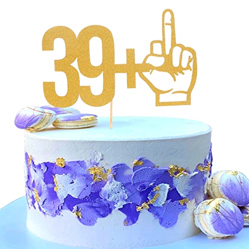 39 + 1 Mittelfinger-Kuchenaufsatz – einseitig Gold Glitzer 39+1 Geburtstag Party Dekoration Supplies, Gold 40. Geburtstag/Hochzeitstag Kuchen Topper, Happy Forty Birthday… 39 + 1 Mittelfinger-Kuchenaufsatz – einseitig Gold Glitzer 39+1 Geburtstag Party Dekoration Supplies, Gold 40. Geburtstag/Hochzeitstag Kuchen Topper, Happy Forty Birthday… von AmarYYa