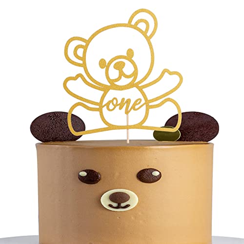 Bear One Geburtstagstortenaufsatz – Gold Glitzer Bär Faust Geburtstag Party Dekoration, Holzfäller Rustikaler Jäger Wald Camping Wildbär Themed 1. Geburtstag Party Dekoration, Ein Teddybär Kuchen Bear One Geburtstagstortenaufsatz – Gold Glitzer Bär Faust Geburtstag Party Dekoration, Holzfäller Rustikaler Jäger Wald Camping Wildbär Themed 1. Geburtstag Party Dekoration, Ein Teddybär Kuchen von AmarYYa
