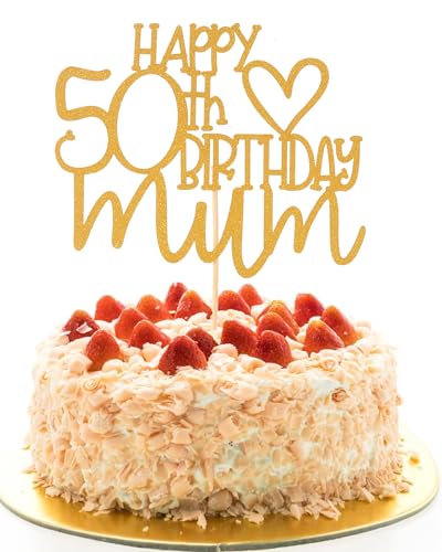 Happy 50th Birthday Mum Cake Topper - 50th Birthday Cake Decoration Mother's Day Party Cake Topper, Gold Glitter 50 Cake Topper… Happy 50th Birthday Mum Cake Topper - 50th Birthday Cake Decoration Mother's Day Party Cake Topper, Gold Glitter 50 Cake Topper… von AmarYYa