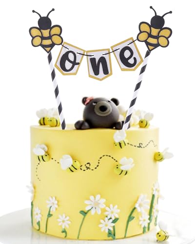 Tortenaufsatz mit Hummel-Motiv, lustiger Biene zum 1. Geburtstag, Tortenaufsatz für den ersten Geburtstag des Babys, Kuchendekoration von AmarYYa