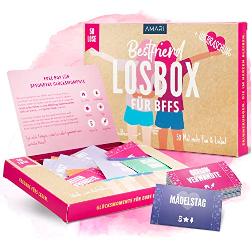 Amari ® Losbox die Beste Freundin - Geschenk für Frauen & Mädchen - 50 Lose mit Ideen für Spaß und Entspannung, Geschenkidee Freundin & Partnerin Geburtstag von Amari