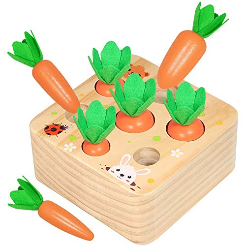 Amasawa Karottenernte Montessori,Karotte Spielzeug Sortierspiel Holz,Geeignet für Jungen und Mädchen über 2 Jahre, um im Vorschulalter Feinmotorik zu erlernen von Amasawa