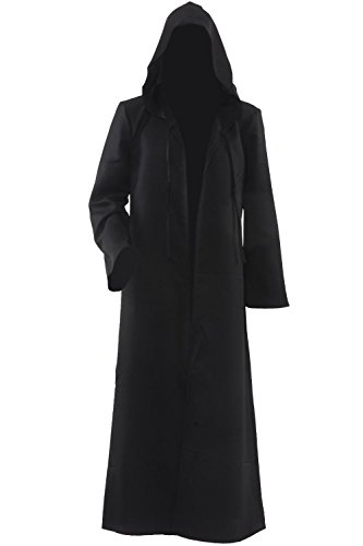 Amayar Herren Kapuzenrobe Kost¨¹m Mantel Ritter Cosplay (Nur eine Robe), Black, S von Amayar