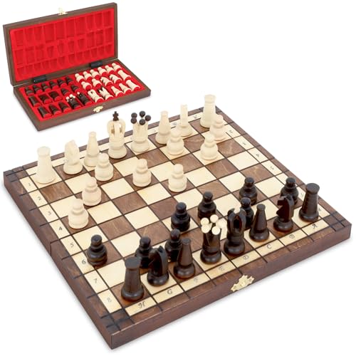 Schach Schachspiel Set klappbares Schachbrett mit Schachfiguren aus Holz 34 cm - Chess Board Spiel für Kinder und Erwachsene Reiseschach hochwertig und edel Holzschach Traditionell Schach Schachspiel Set klappbares Schachbrett mit Schachfiguren aus Holz 34 cm - Chess Board Spiel für Kinder und Erwachsene Reiseschach hochwertig und edel Holzschach Traditionell von Amazinggirl