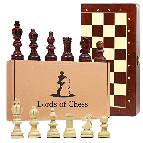 Schachspiel Schach Schachbrett Holz hochwertig 35 x 35 cm - Chess Board Set klappbar mit Schachfiguren groß für Kinder und Erwachsene von Amazinggirl