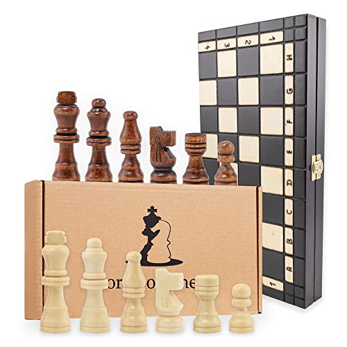 Schachspiel Schach Schachbrett Holz hochwertig 40 x 40 cm - Chess Board Set klappbar mit Schachfiguren groß für Kinder und Erwachsene von Amazinggirl