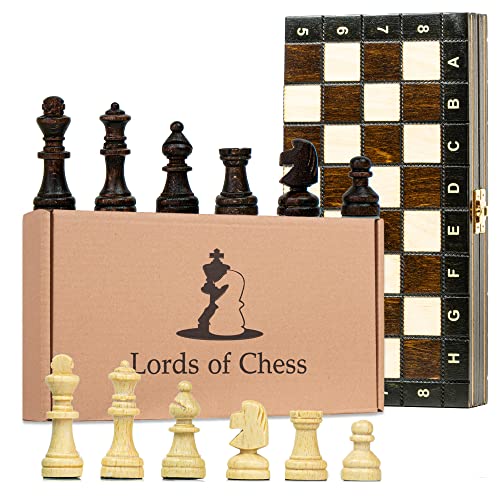 Schachspiel magnetisch Schach Schachbrett Holz 27 x 27 cm - Chess Board Set Reiseschach klappbar mit Schachfiguren von Amazinggirl