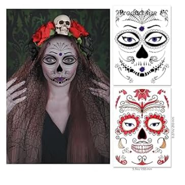 Amazleer Halloween Tag der Toten Dia de los Muertos Haarreif mit Schleier, Tag der Toten Kopfschmuck, Haarschmuck Rosen Totenkopf Deko Muertos Haarreif mit Tag für Halloween Kostüm Amazleer Halloween Tag der Toten Dia de los Muertos Haarreif mit Schleier, Tag der Toten Kopfschmuck, Haarschmuck Rosen Totenkopf Deko Muertos Haarreif mit Tag für Halloween Kostüm von Amazleer