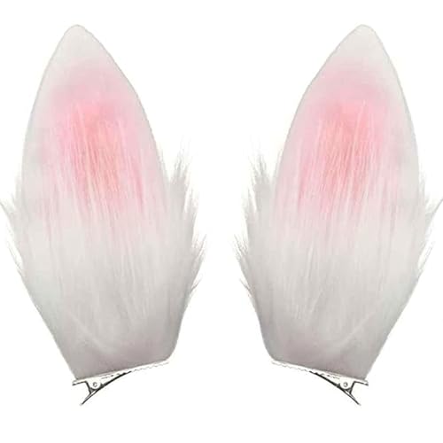 Amazleer Hasenohr-Haarspangen, 2 Stück, Kaninchen-Kostüm-Zubehör für Ostern, Halloween, Cosplay (Plüsch-Hasenohr-Haarspangen, 2 Stück) von Amazleer