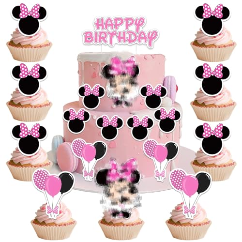 10 Stück Rosa Tortendeko, Katze Happy Birthday Kuchen Deko Cake Toppers Geburtstag Tortendeko Geburtstagstorte Topper Deko Geburtstagsfeier Party Mädchen Jungen Kinder von Amazluck